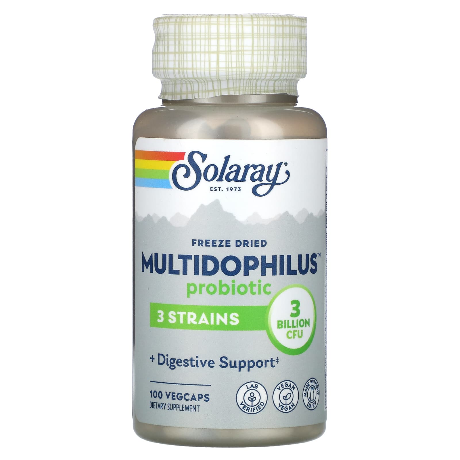 Solaray, Freeze Dried Multidophilus Probiotic, 3 Billion CFU, 100 VegCaps UPC 076280048308 | HiLife Vitamins